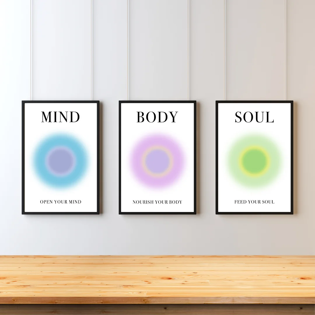 Mind Body Soul Aura Poster Set